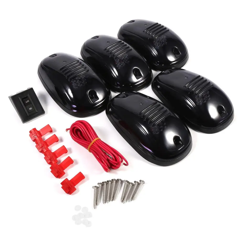 

Car-Styling 5Pcs Smoked Cover Amber LED Cab Roof Top Marker Running Light For truck SUV for X4