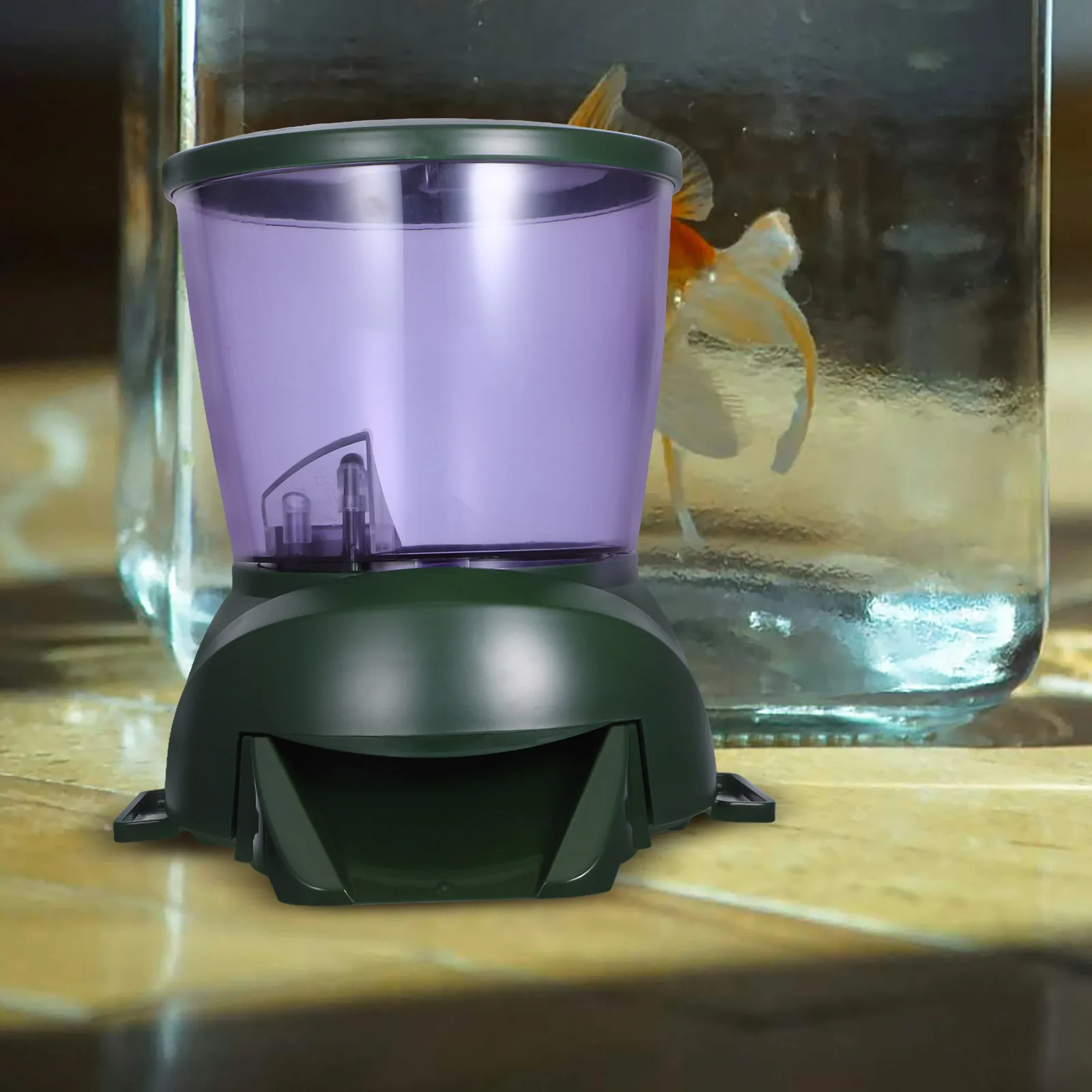 

Timing Fish Feeder for Aquarium Pond Automatic Dry Food Dispenser with Programmable LCD Display Powered Pet Accessory