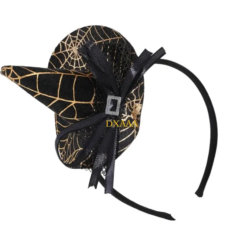 Spiderweb Witch Hat Headpiece - Halloween - alternate angle