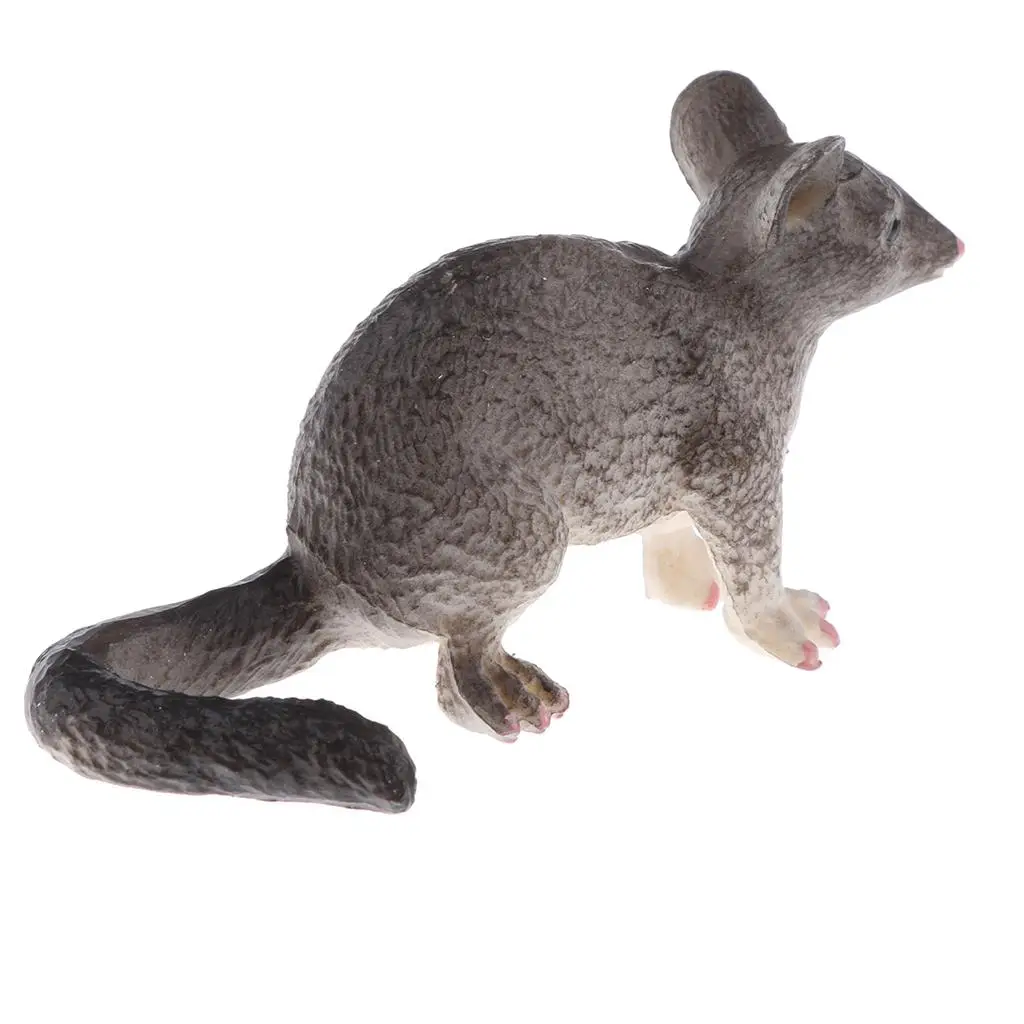 2x Simulação Opossum – Modelo de estatueta de brinquedo pintado à mão – e materiais – para idades de 3 anos ou mais