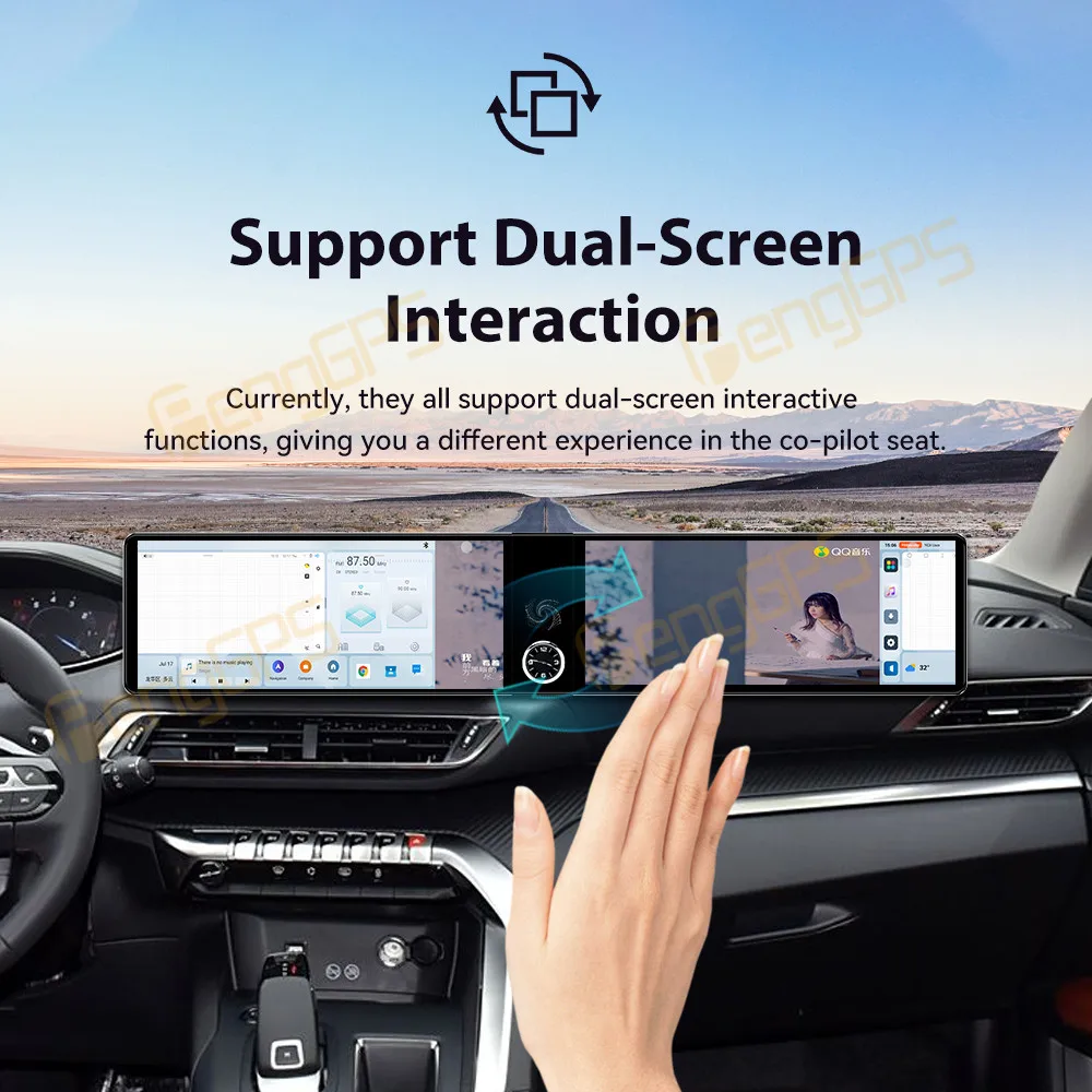 

Обновление 12,3-дюймового автомобильного радиоприемника с двумя экранами Android 13 для Peugeot 4008 2016-2022 Carplay GPS Navi, мультимедийный плеер, навигационный головное устройство