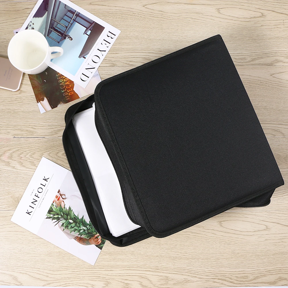 

320 Discs Album Holder Box DVD Storage Wallet High Capacity Portable Organizer Case Bag Black Home Use Furniture