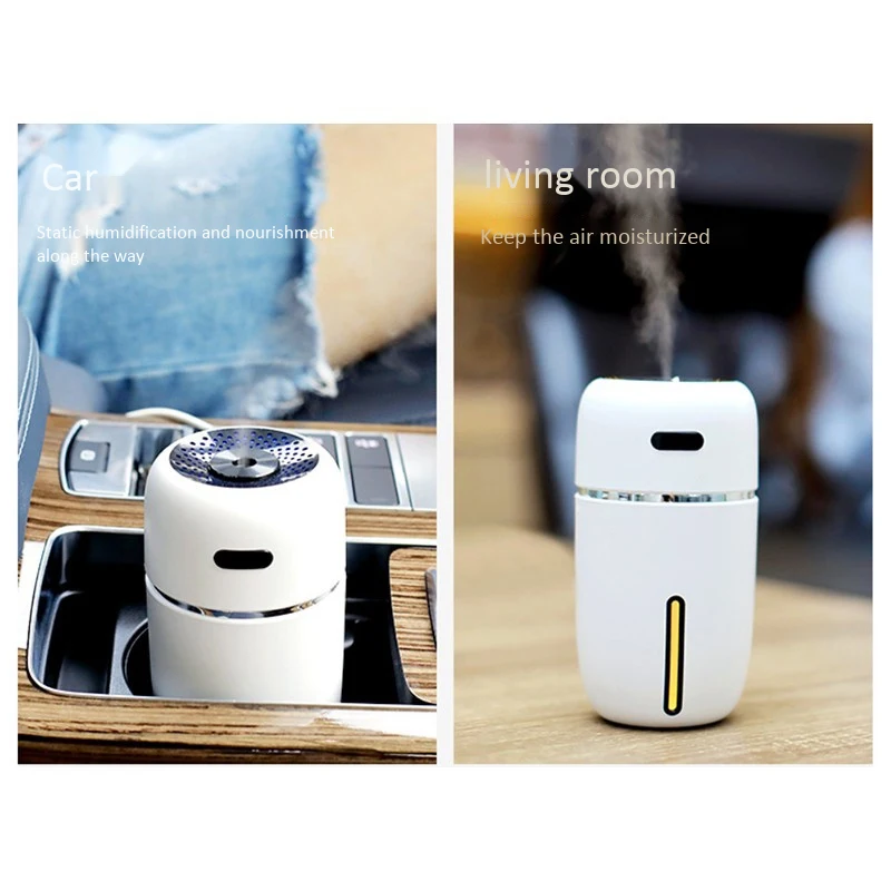 Mini USB Umidificatore Diffusore di oli essenziali LED Ultrasuoni Mist Maker Fogger Umidificatore Auto USB Aroma