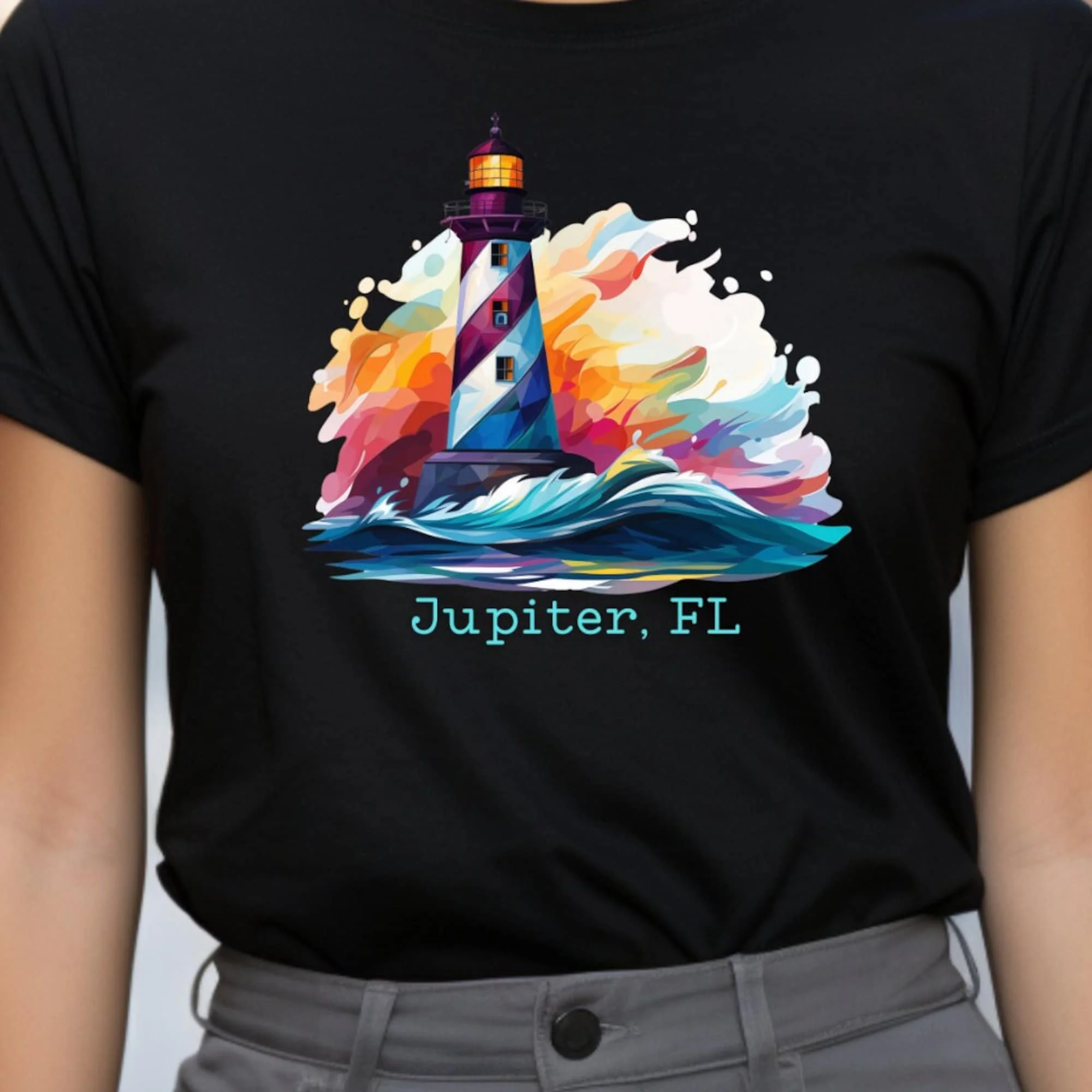 Lighthouse T Shirt Jupiter Fl Florida Coast Coastal Town Wear