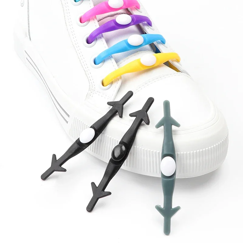 

12Pcs Красочные Силиконовые Шнурки Без Галстуков Удобно Для Детей Взрослых Эластичный Шнурок Для Кроссовок Без Галстука Шнурки Для Обуви Аксессуары