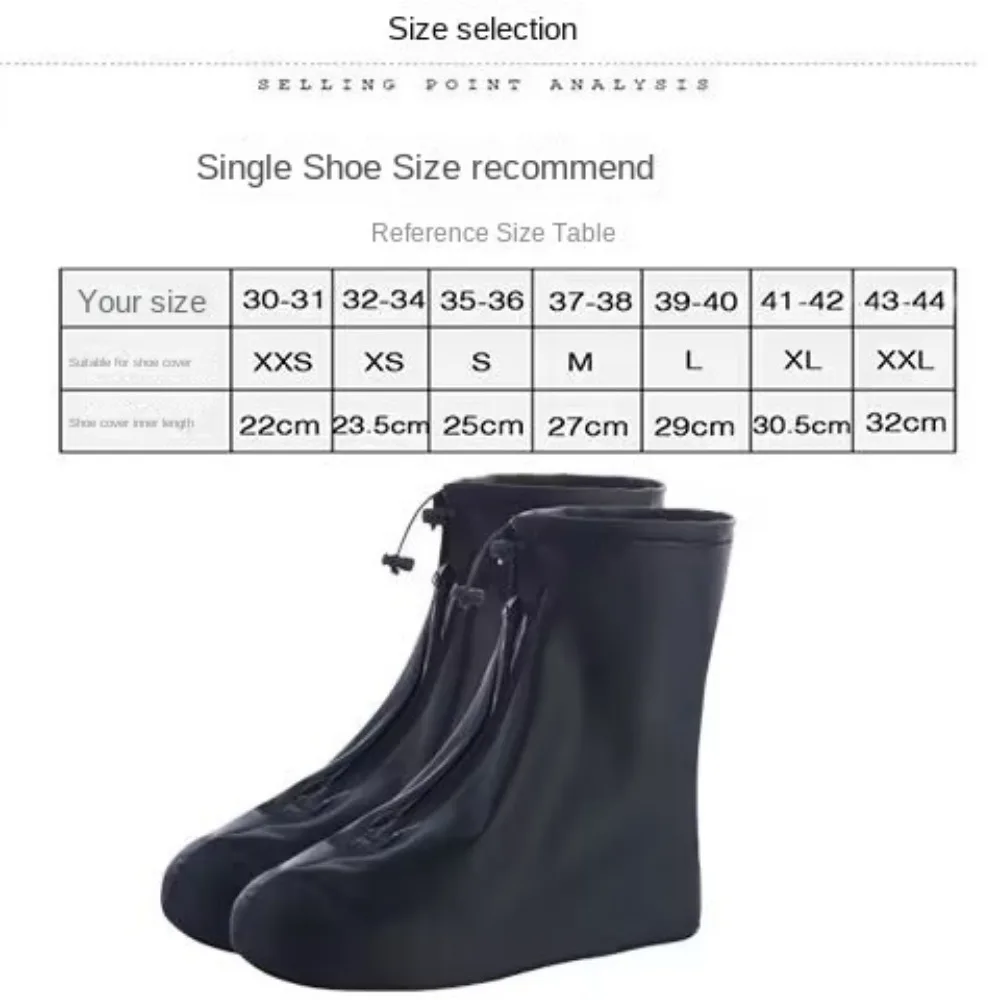 Adult Waterproof Shoe Covers Outdoor Travel Rainproof Shoe Covers Bandage Style Thickened Non-slip Rain Boots Covers