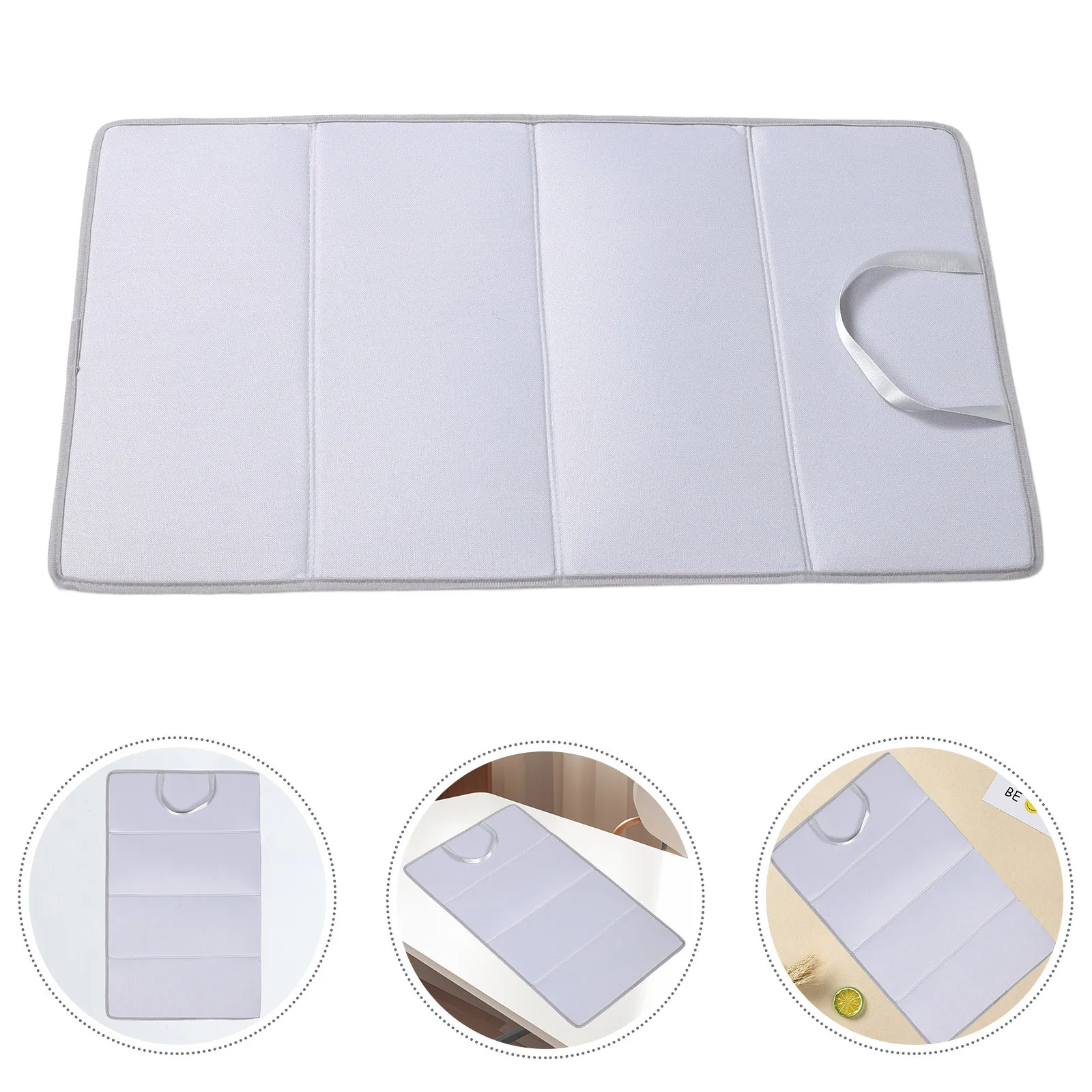 لوح كي قابل للطي رمادي 4 أضعاف مقاومة للحرارة المحمولة السفر منضدية الكي حصيرة العزل الحراري وسادة أضعاف بطانية حديد