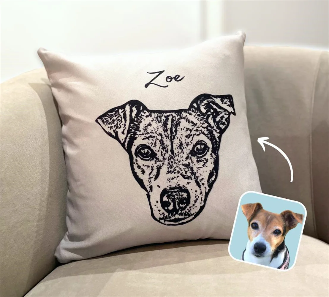 Custom Pet Pillow Using Pet Photo + Name Custom Dog Pillow Personalized Dog Pillows Cases Dog Picture Pillow Pet Picture Pillow