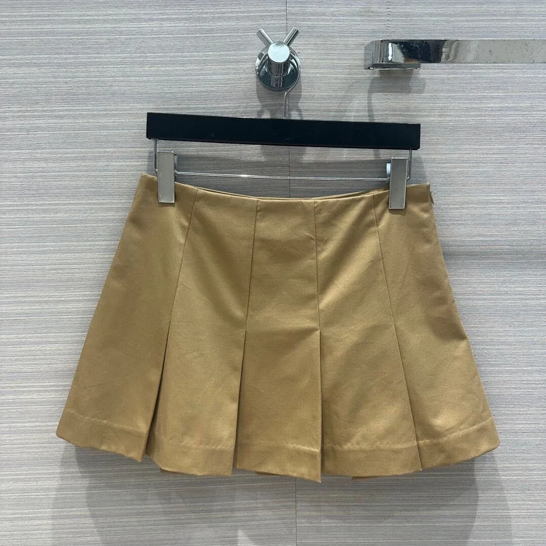 

2024 New Fashion Khaki All-matched Mini Pleated Skirts Womens High Waist Sweet Girl Preppy Style Spring Summer Hot Skirt