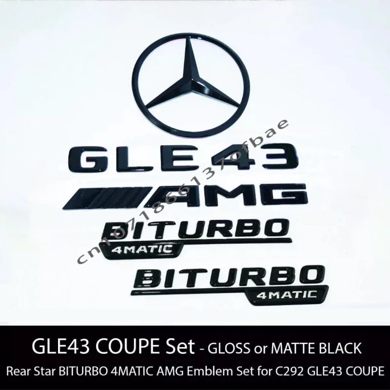 3D ABS GLE63 GL63 GLE53 GLE43 Embelm Letters V8 BITURBO Badge AMG Sticker For Mercedes Benz W166 X166 C292 C167 AMG Accessories