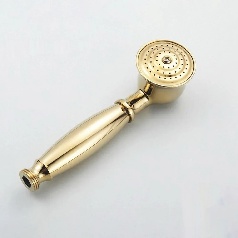 Golden Brass Universal Water Saving Hand Held Shower Head Telephone style Home Rain Spout Spray Head Nhh013