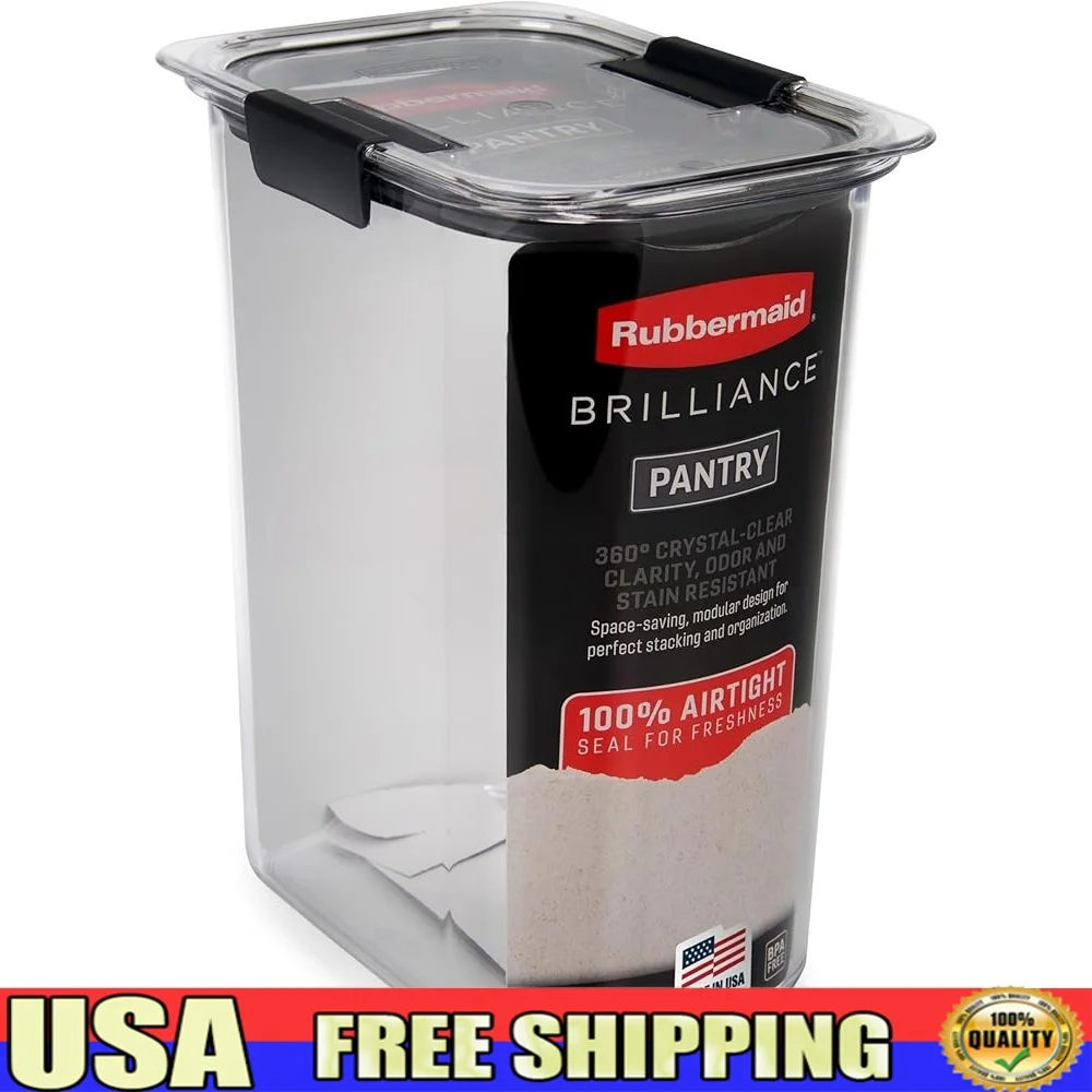 

16-Cup Airtight Food Storage Container BPA-Free Plastic Clear Lid Ideal Pantry Organization Flour Sugar Baking Ingredients