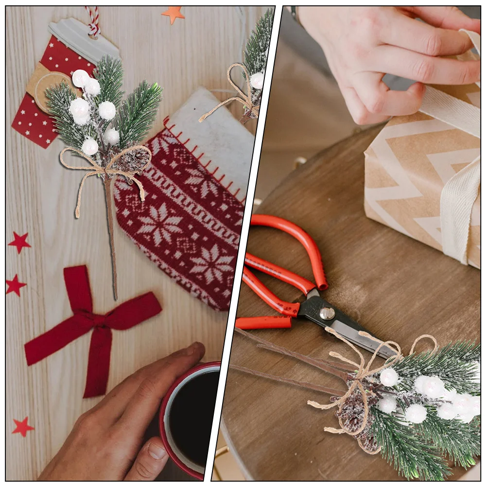 

12Pcs Artificial Berry Branches Christmas Berries Stems for Party Supplies Home Decoration Simulation Plant Ornament Pine Needle