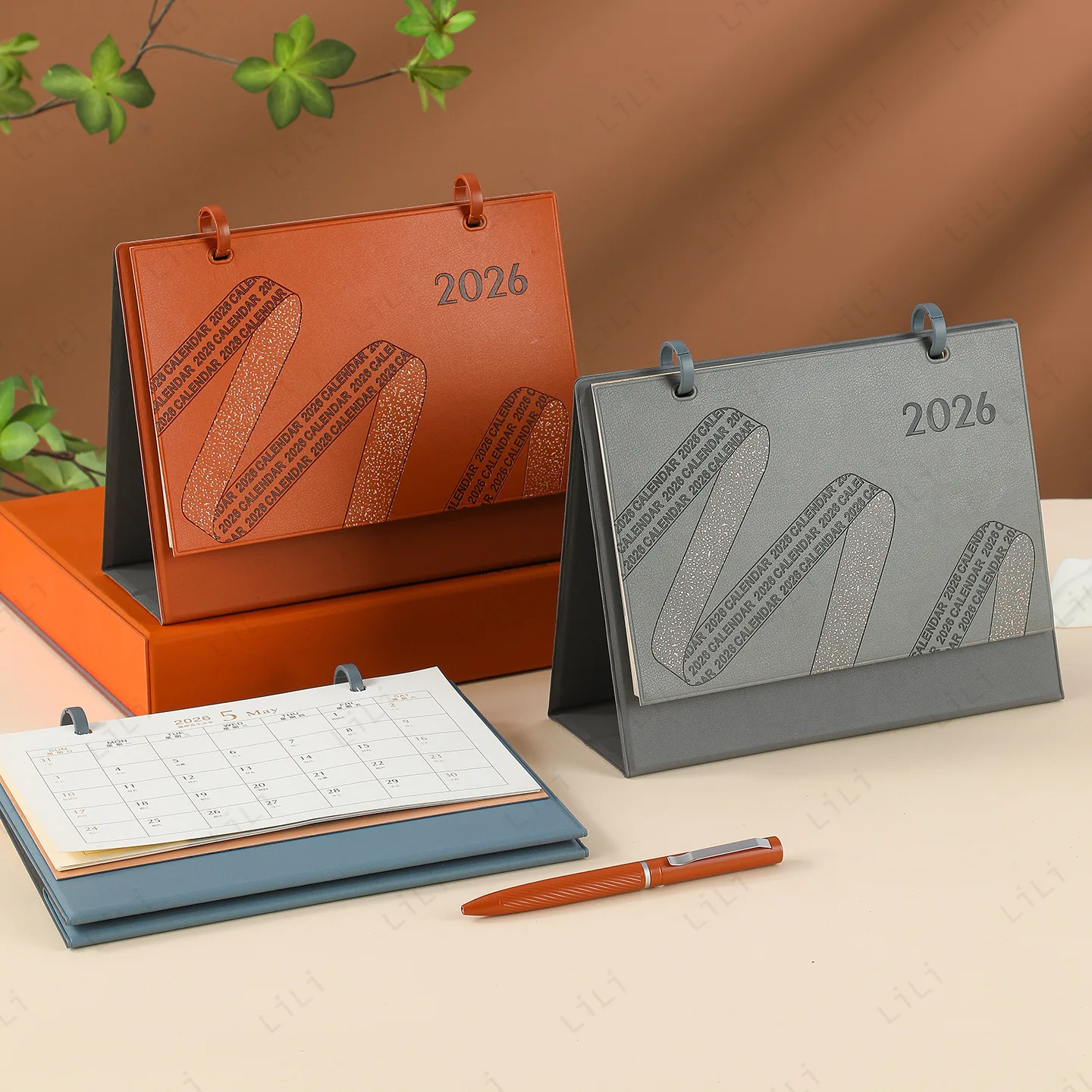 Kalender Kulit Kreatif 2026, Perencanaan Kalender Meja, Ornamen Kalender, Hadiah Bisnis, Hadiah Pendamping Rapat Tahunan Perusahaan
