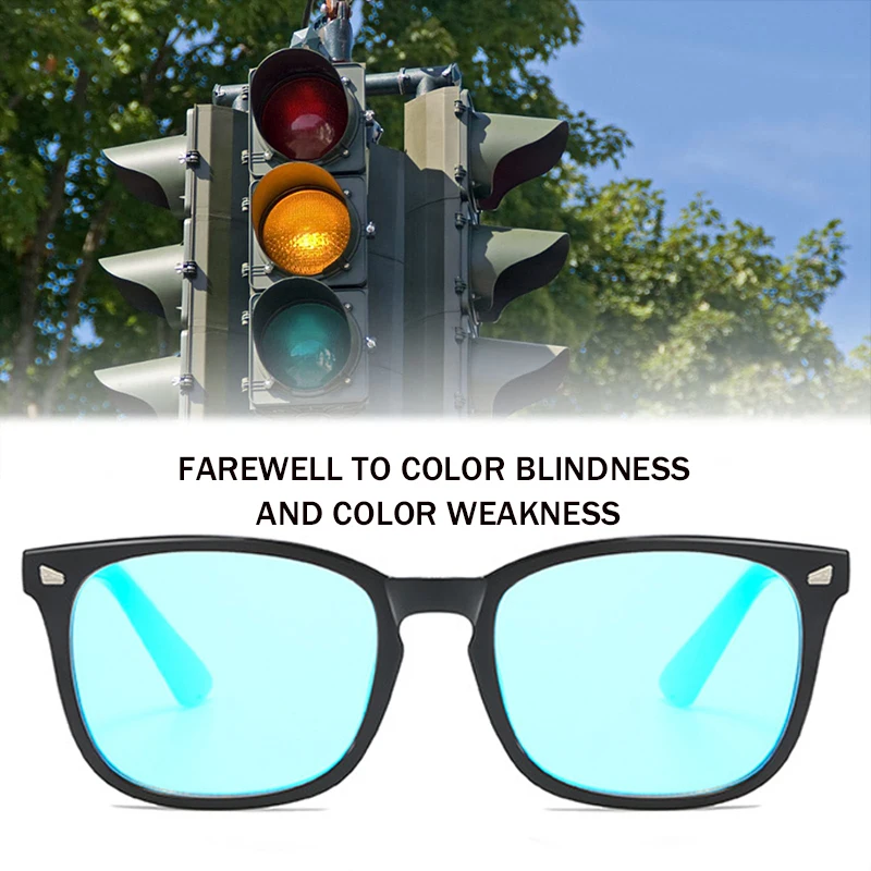 

Red Green Color-blindness Glasses Men 2025 Luxury Brand Square Blind Correction Eyewear Anti Blue Light Driver for Daltonism