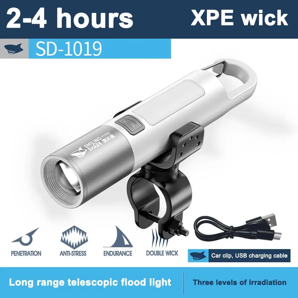 3-in-1 800 Lumen ไฟฉายจักรยานพร้อมขาตั้ง USB Light Bright ชาร์จกันน้ําซูมขี่จักรยาน Super LED S9g5
