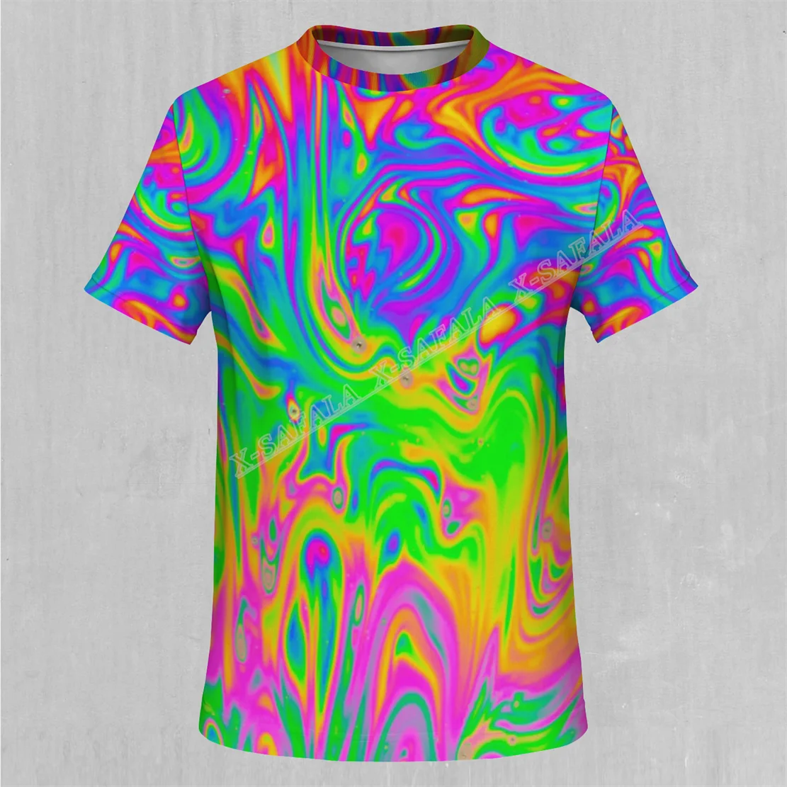 Psychedelic Trippy Galaxies 3D Print  High Quality Milk Fiber T-shirt Men Top Breathable Quick Dry Summer Soft Material 210gsm