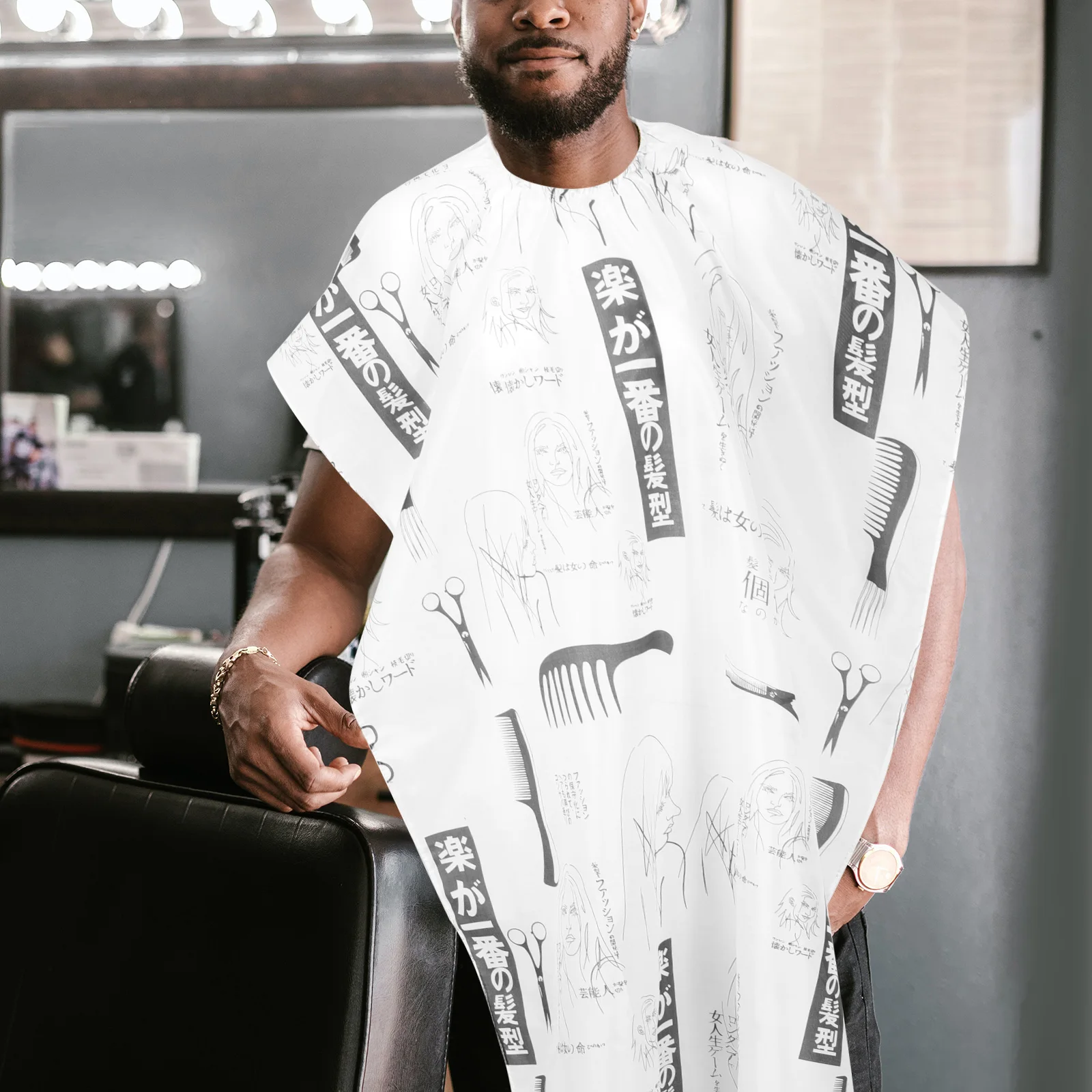 น้ําหนักเบาผม Hairdressing เสื้อผ้าตัดผม Cape Dye แฟชั่นชุด Professional Reusable Salon CapeHair ตัดชุด