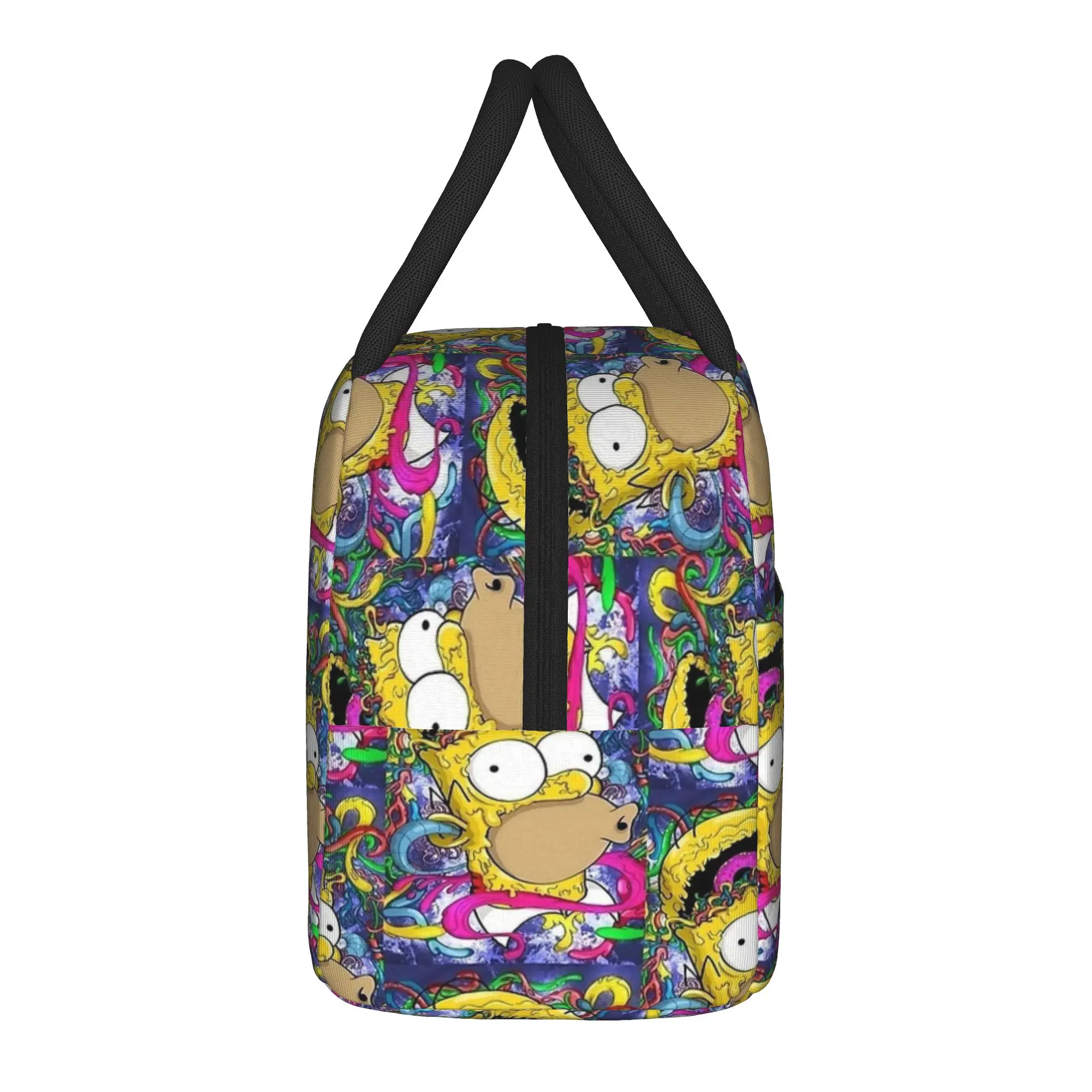 Crazy Homer S-Simpsons Lunch Bag Leisure Lunch Box Women Outdoor Picnic Convenient Cooler Bag Oxford Print Thermal Lunch Bags