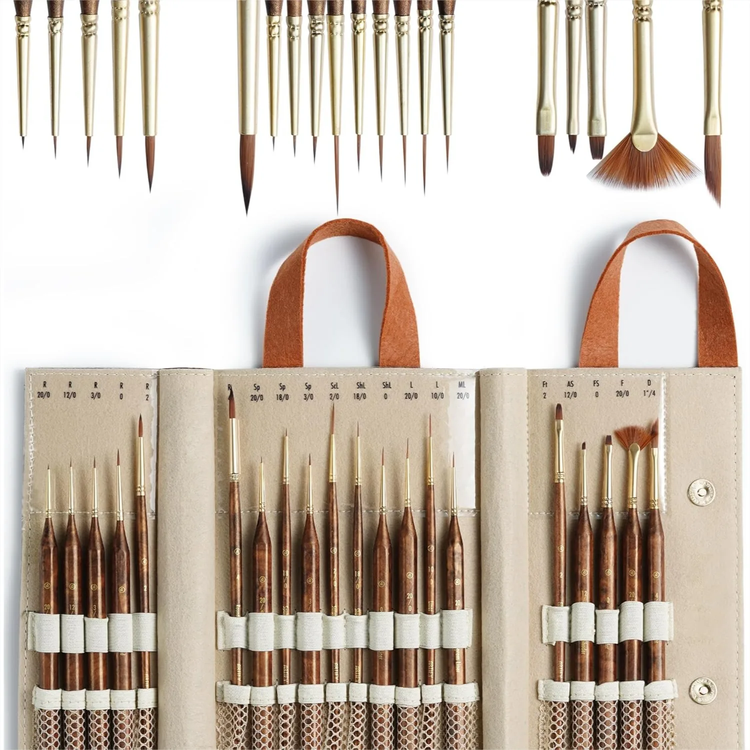 

20pcs Detail Paint Brushes Set for Miniature, Illustration & Craft Painting with Felt Case