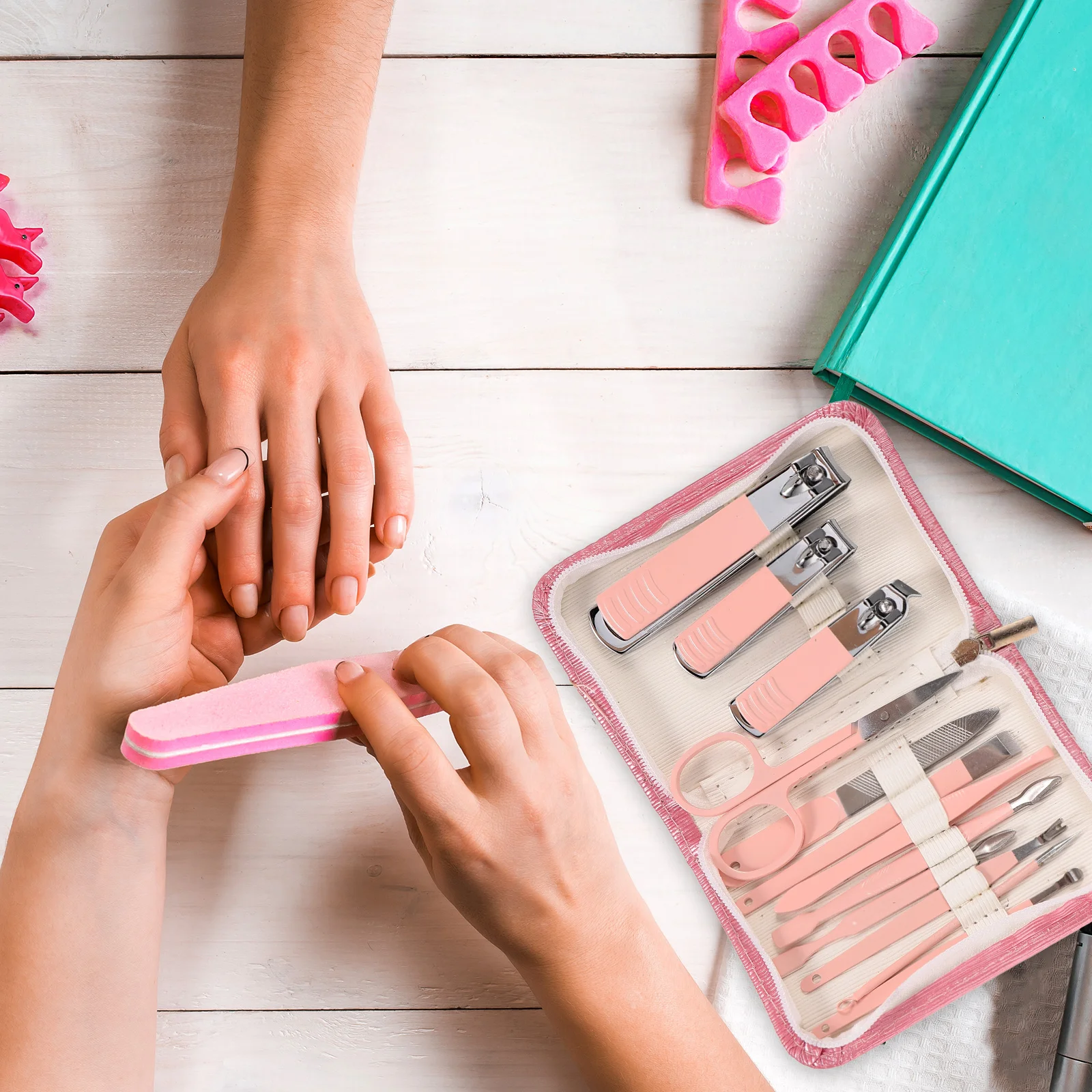 1 مجموعة المهنية مجموعة مانيكير مسمار أدوات للعناية الشخصية الفولاذ المقاوم للصدأ حقيبة سفر مزيل الجلد الميت الكالس أداة مسمار أدوات للعناية الشخصية