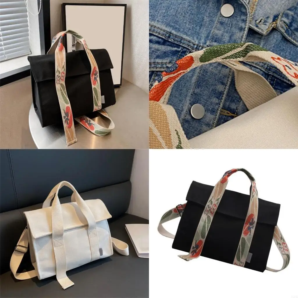 

Canvas Shoulder Bag Women Casual Crossbody Bags Handbag for School Work Travel
