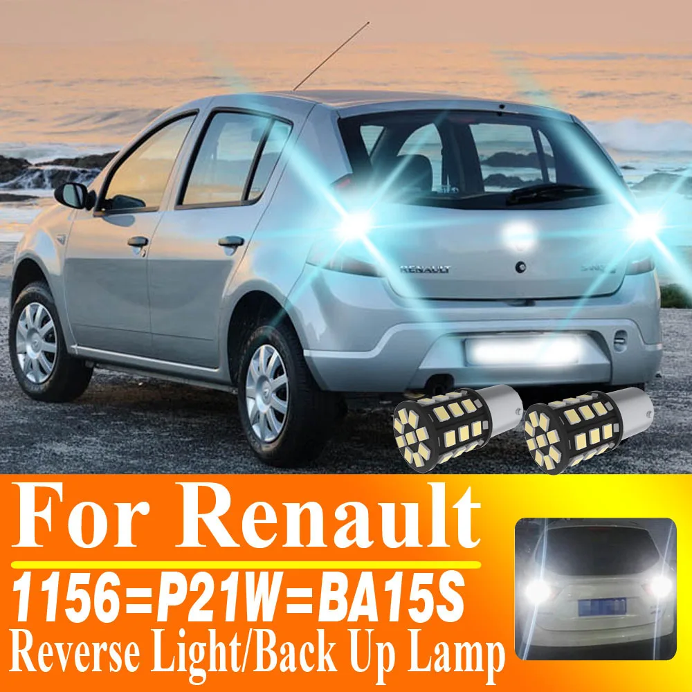 

2 шт. P21W светодиодный резервный фонарь 1156 BA15S для Renault Safrane Logan Sandero Stepway Avantime Dokker Kwid Vel Satis