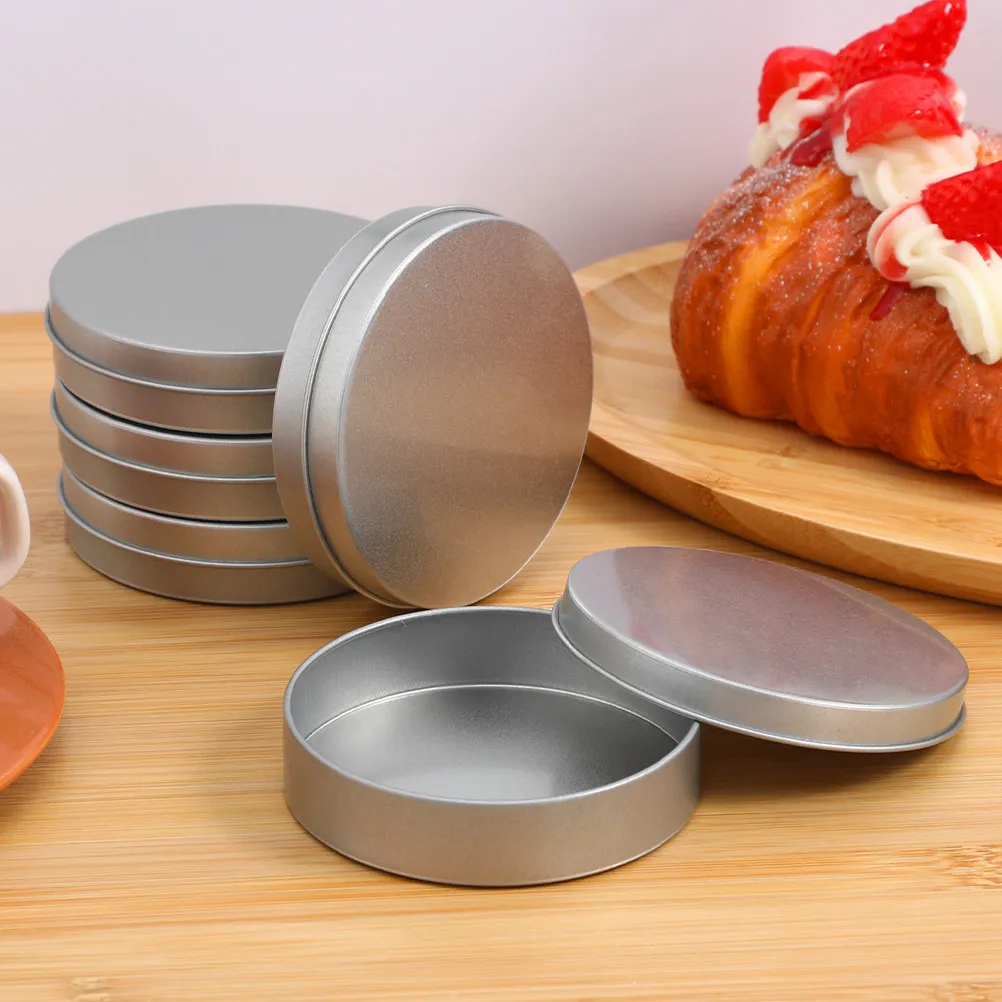 

12Pcs Round Metal Candy Game Tin Box DIY Korean Sugar Cookie Mold Storage Candy Containers Metal Tin Cans Empty Containers