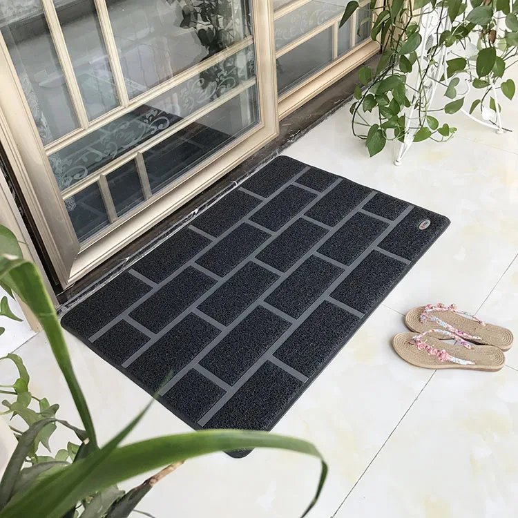 

Elegant European Style Dust Removal Door Mat Villa Mansion Entrance Rug Silk Circle Grid Design Home Use Outdoor Floor Mat