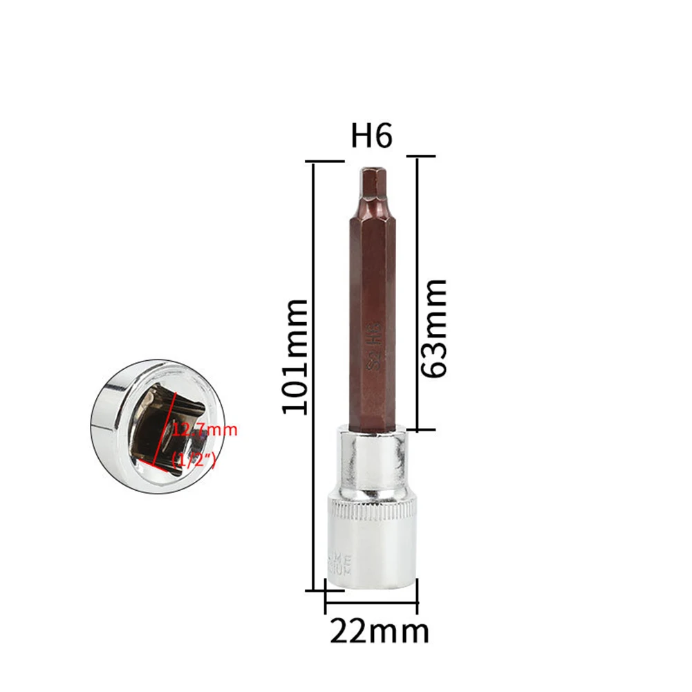 Adattatore per presa esagonale Presa per punta estesa Punta lunga 100 mm Acciaio al cromo vanadio Maneggiatura facile Cacciaviti elettrici Utensili manuali