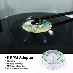 NEW Vinyl Record Overreach Adapter 38mm 7inch 45RPM Acrylic Turntable Phonograph Technicas Center Adapter