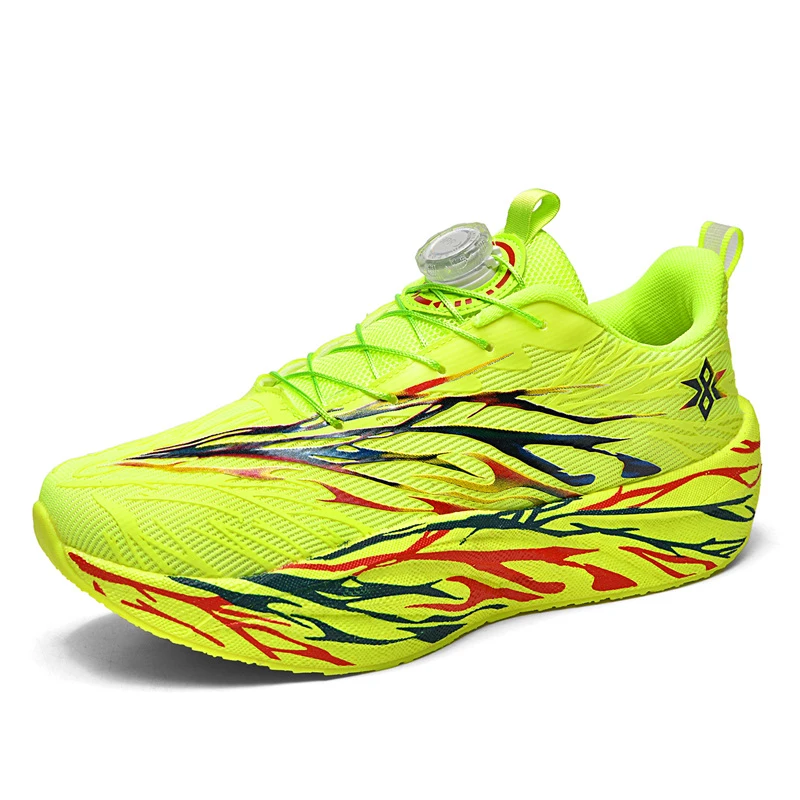 

Athletic Jogging Sneakers Men Women Carbon Plate Rotating Buckle Non Slip Breathable Outdoor Daily Footwear Shoes
