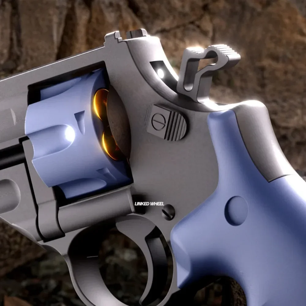 Revolver Launcher Pistol Empty Hanging Continuous Soft Bullet Launcher Toy Gun CS Shooting Weapon Children'S Toy Christmas Gift