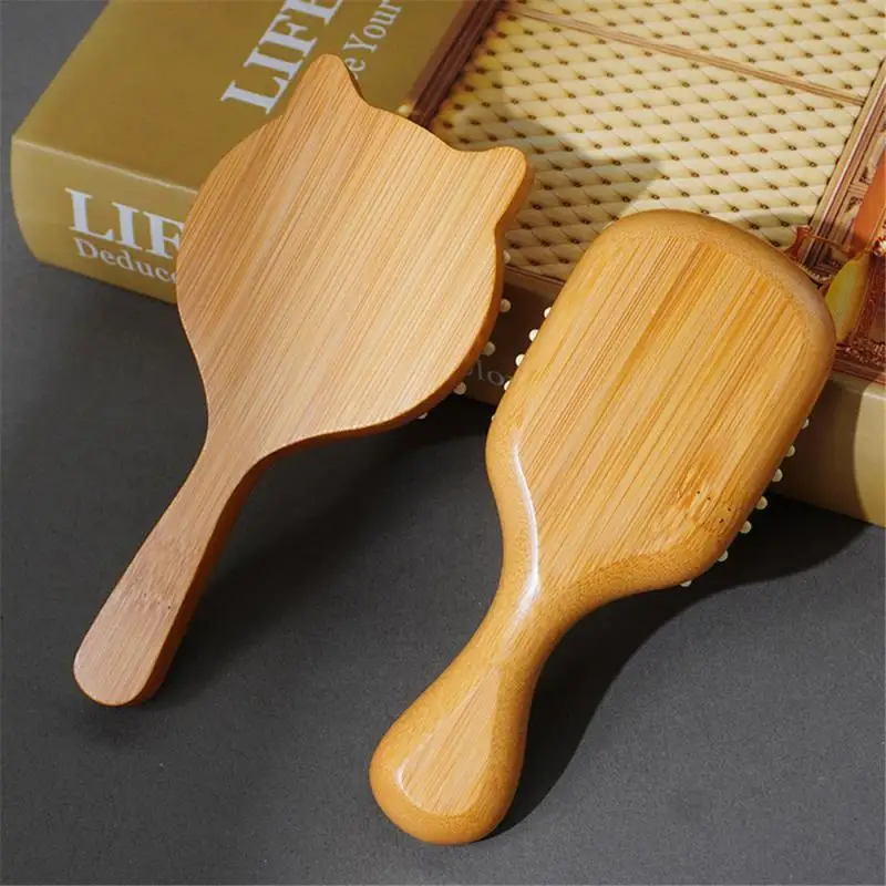 Mini Portable Air Cushion Comb Bamboo Round Bead Comb Teeth Comfortable Straight Hair Airbag Comb