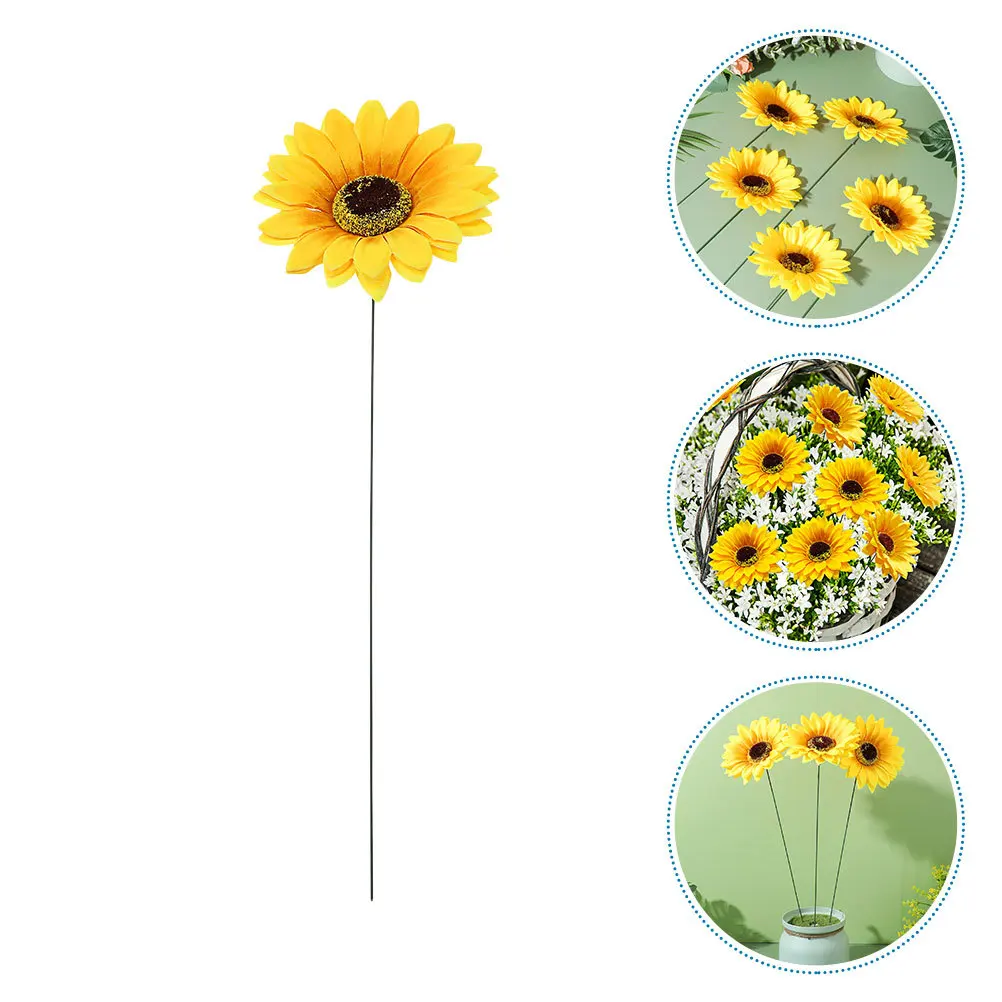 

15Pcs Garden Stakes Decorative Artificial Sunflower Insert Stable Lawn Yard Outdoor Sunflower Garden Decor Stable Yard Stakes