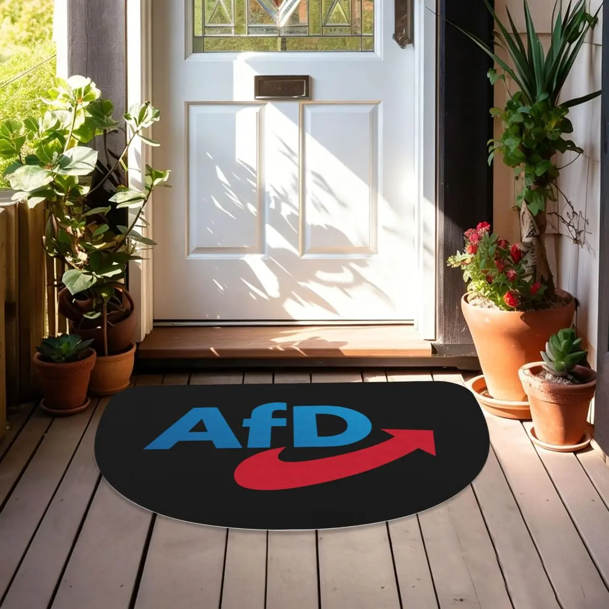 Germany AFD Alternative Soft Flannel Half Round Doormat Non Slip Bathroom Mat Absorbent Floor Carpet for Laundry Room Bathroom