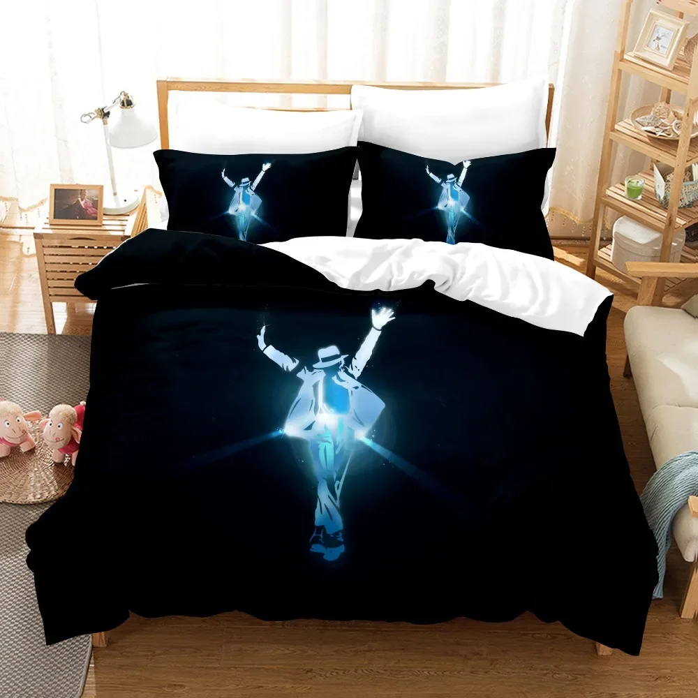 3D-gedrucktes Michael Jackson Bettwäsche-Set, Bettbezüge, Kissenbezüge, Tröster, Bettwäsche-Set, Bettwäsche, Textil, Zuhause, Königin, König, Einzelbett – Detail 13