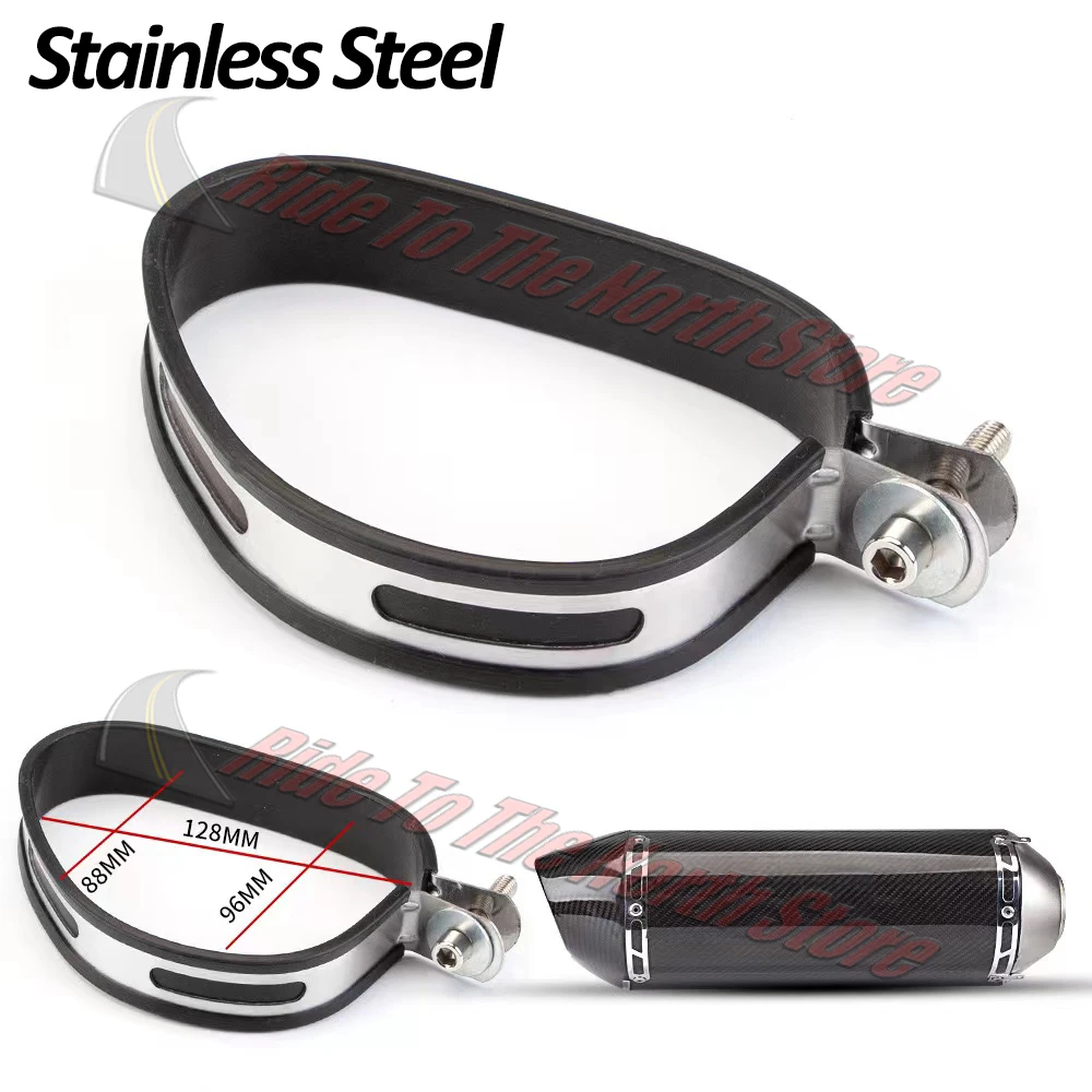 

For Yoshimura R77 Exhaust Tail Pipe Carbon Fiber Fixed Clamp Stainless SteelCar Fixed Ring Exhaust Fixing Clip With Bolt and Nut