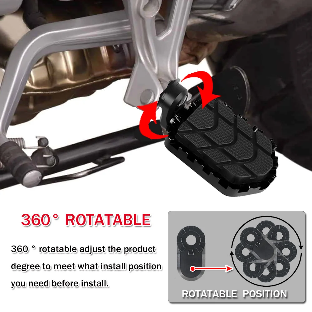 Motorcycle FootPeg Adjustable Foot Rest With Rubber Cover For BMW F800GS R1100GS R1150GS R1200GS F700 F650 GS Aluminum Footrest