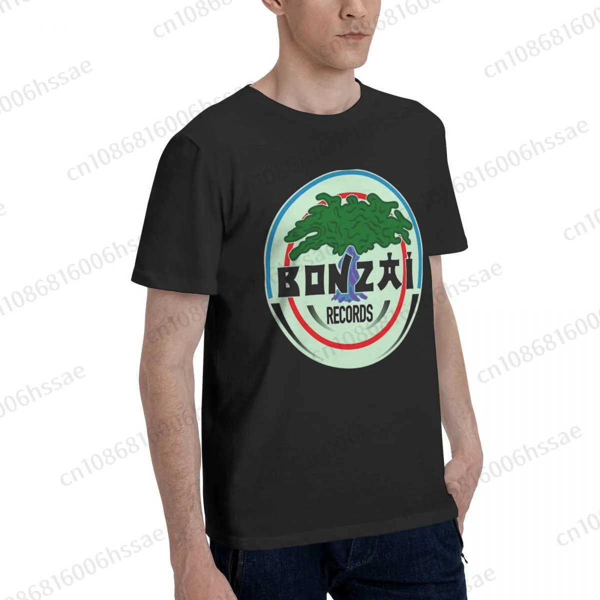 Bonzai Records T Shirt Men Fashion T-shirt Cotton Tshirt Tops Tees Short Sleeve