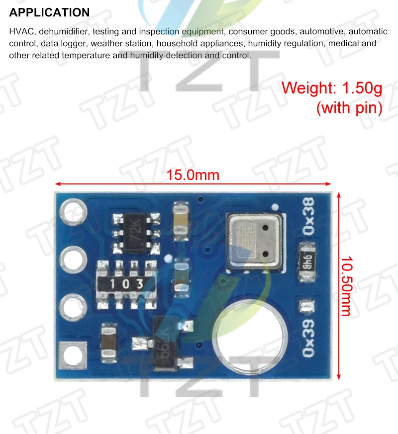 AHT10 AHT15 AHT20 AHT21B AHT25 AHT30 Hochpräzises digitales Temperatur- und Feuchtigkeitssensor-Messmodul mit I2C-Kommunikation – Detail 2