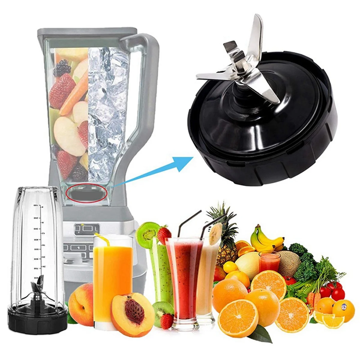 شفرات مستخرج لاستبدال الخلاط ، 7 زعانف مع غسالة ، قطع مطاطية للسيارات IQ BL486 BL642 N102 BL682 وأكثر