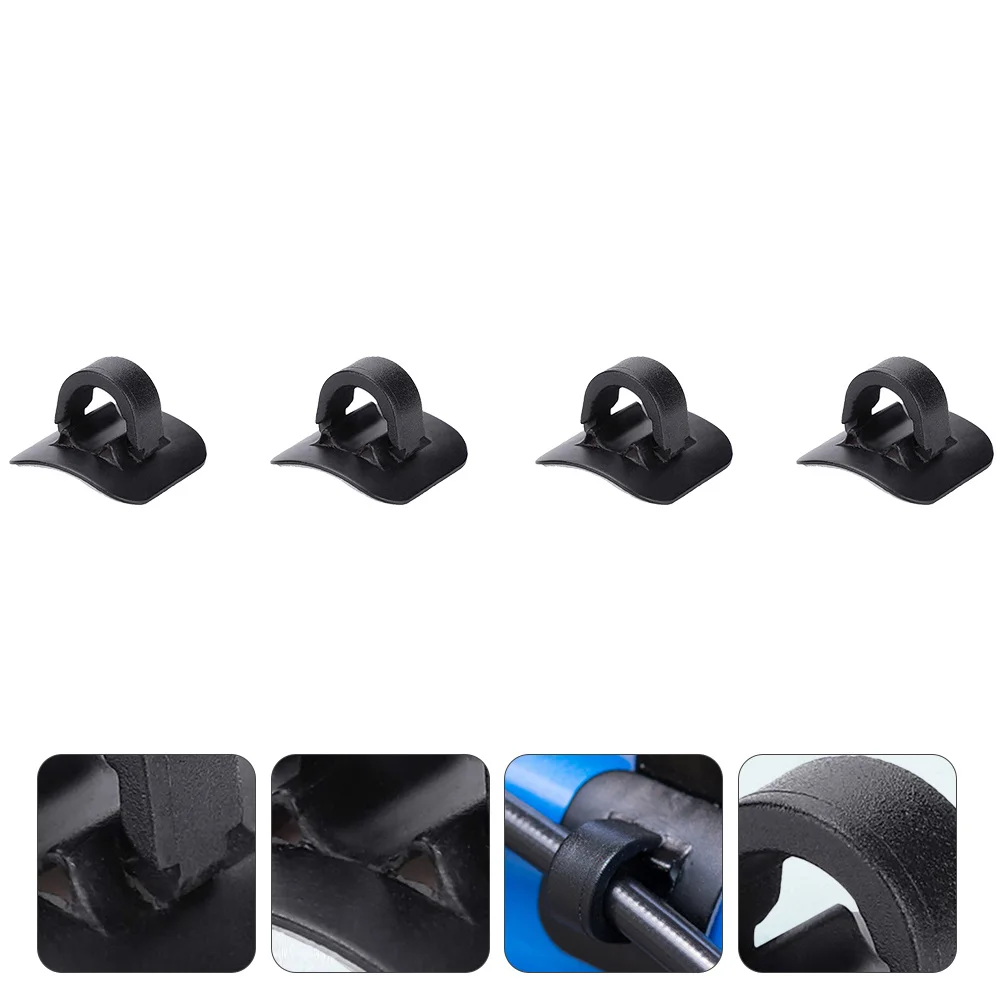 

4pcs Brake Cable Line Guides For Road Bike Self-Adhesive C-Clip Frame Mount Clamps Black Tubing Hose Holder