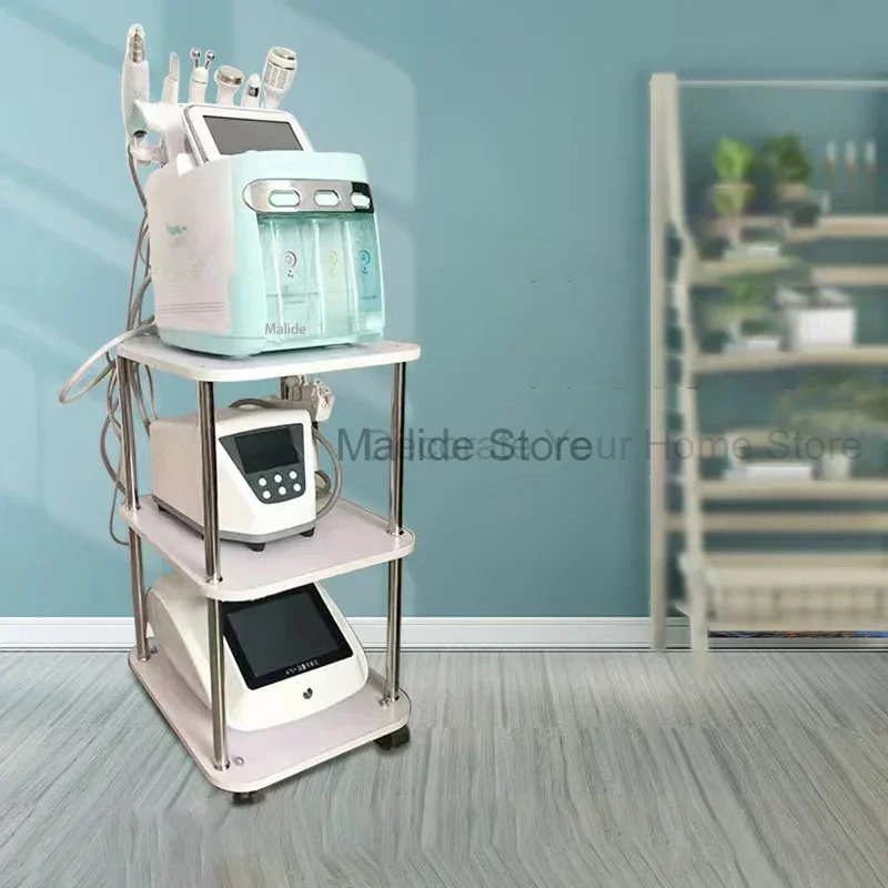 

Light Luxury Acrylic Salon Trolleys Beauty Salon Tool Trolley Modern Salon Furniture Simple Home Multi-layer Rack with Wheels