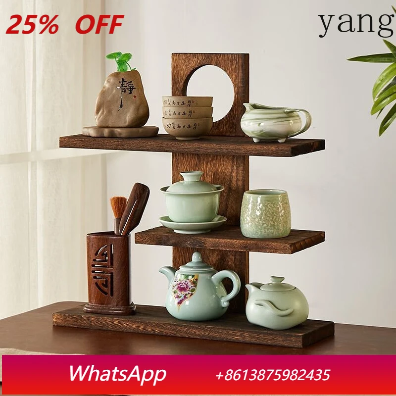 

Desktop antique rack solid wood Chinese storage rack Teapot multi-treasure pavilion display rack