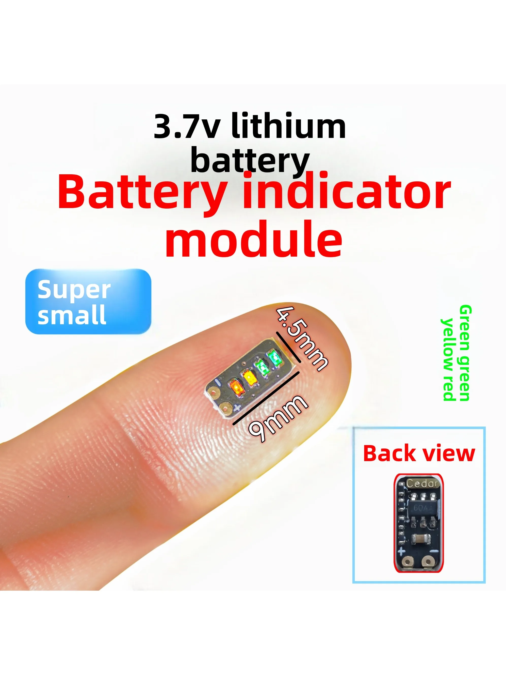 Mini-Batteriekapazitätsanzeige, LED-Modul für 1S/2S Li-Ionen-Batterien (3,7 V–4,2 V) – genaue Leistungsanzeige