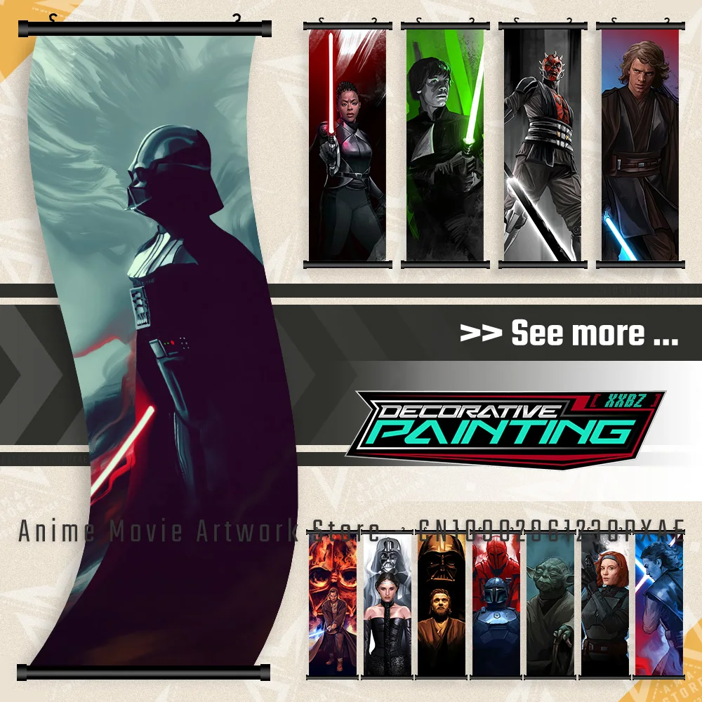

Star Wars: The Rise of Skywalker Wall Art Canvas Scrolls Picture Movie Poster Hanging Painting Print Home Decoration Living Room