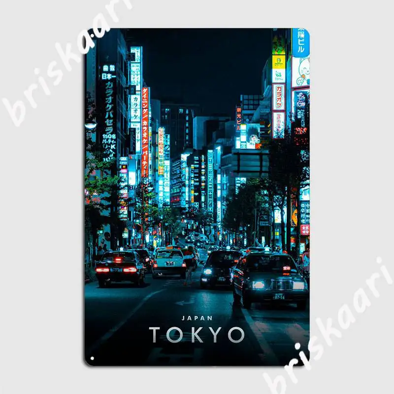 Tokyo Skyline Metal Plaque Poster Wall Pub Classic Cave Pub Plaques Tin Sign Poster