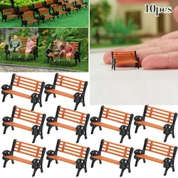 10Pcs Model Train HO TT Scale 1:100 Railway LED Lamppost 1:87 Bench Chair Street Light 1:50 Model People Crafts Home Decor