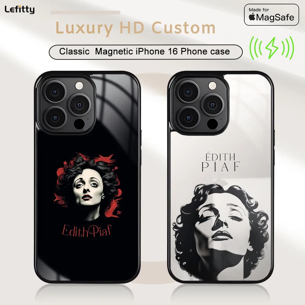 

F-France E-Edith Piaf Phone Case For iPhone 16 15 14 13 12 11 Pro Max Plus Mini Magnetic Magsafe Wireless Charging Cover